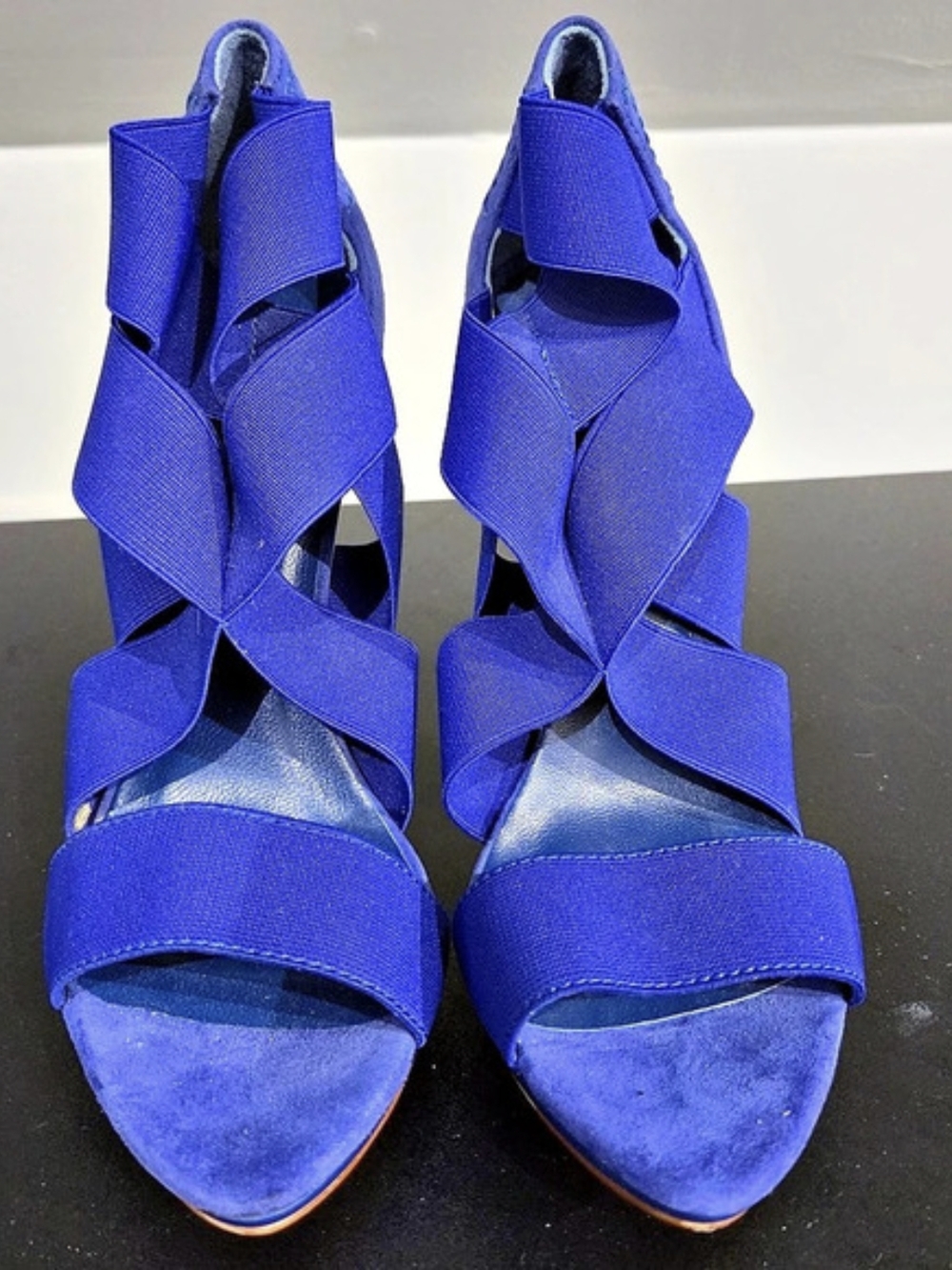 Zara Cobalt Blue Strappy Stiletto 5" Heels Size 37